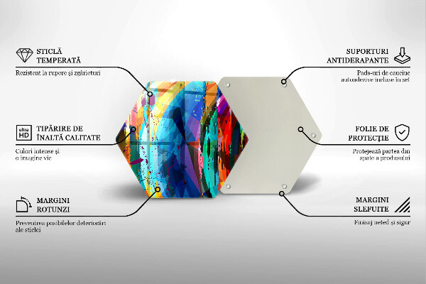 Üveg vágódeszka Színes festékfoltok