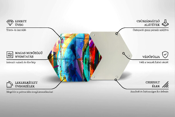 Üveg vágódeszka Színes festékfoltok