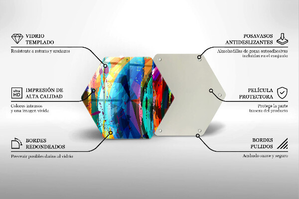 Üveg vágódeszka Színes festékfoltok