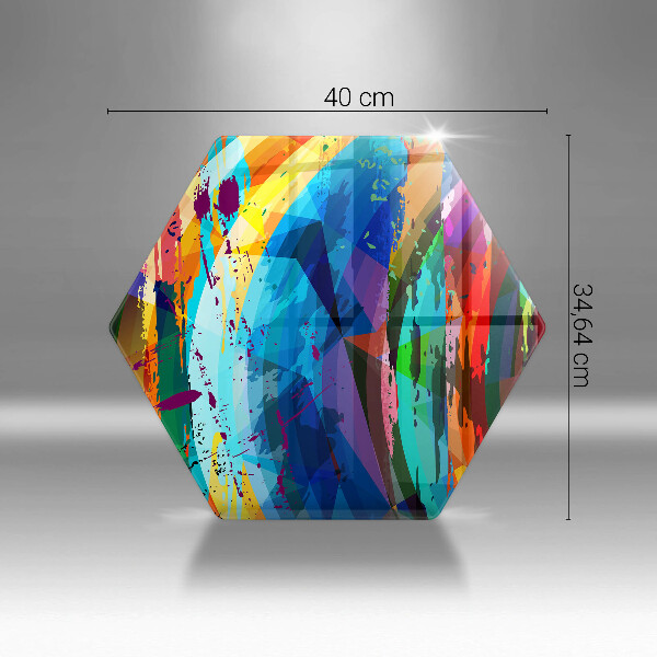 Üveg vágódeszka Színes festékfoltok