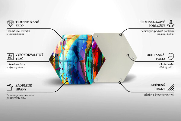 Üveg vágódeszka Színes festékfoltok