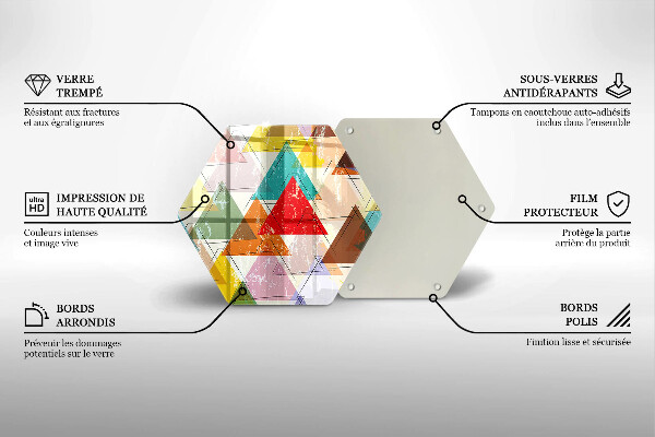 Üveg vágódeszka Festett háromszögek