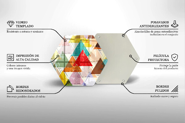 Üveg vágódeszka Festett háromszögek