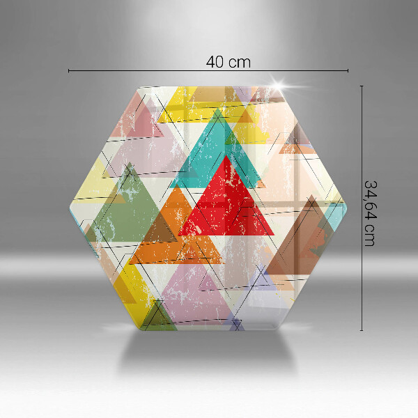 Üveg vágódeszka Festett háromszögek