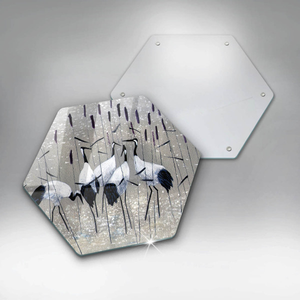 Üveg vágódeszka Japán daruk