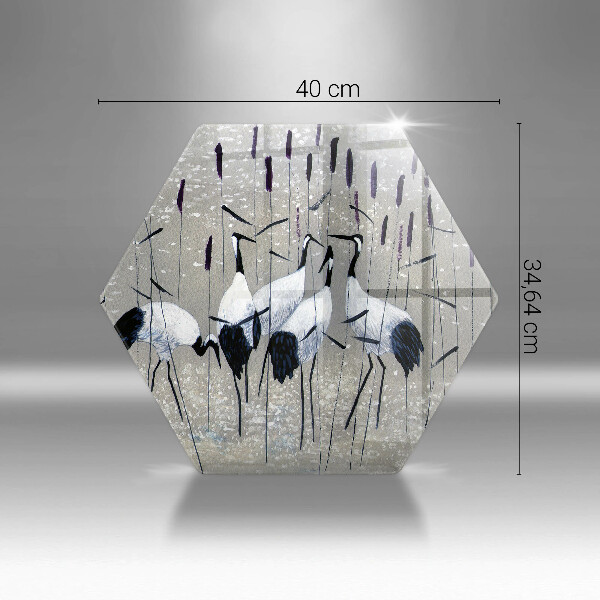 Üveg vágódeszka Japán daruk