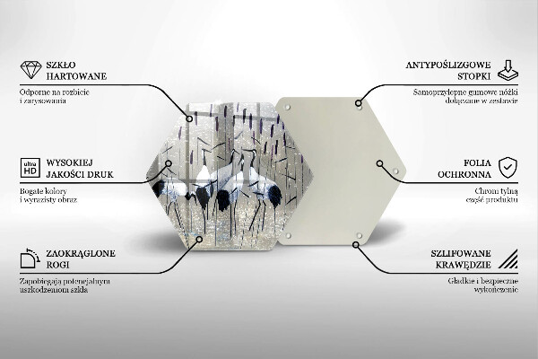 Üveg vágódeszka Japán daruk