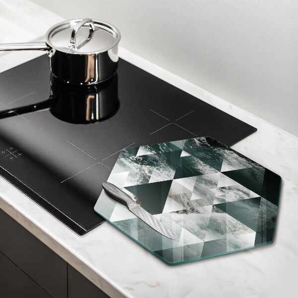 Üveg vágódeszka Háromszögek és víz