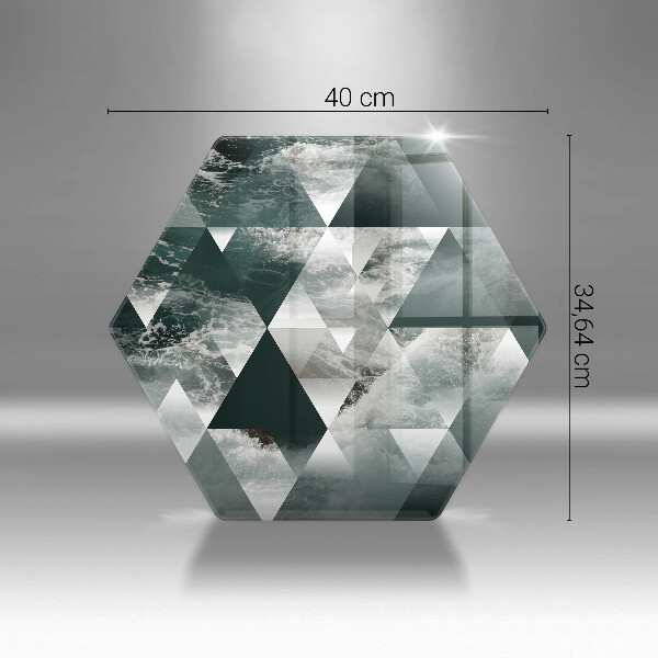 Üveg vágódeszka Háromszögek és víz