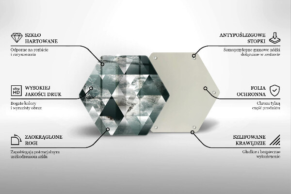 Üveg vágódeszka Háromszögek és víz