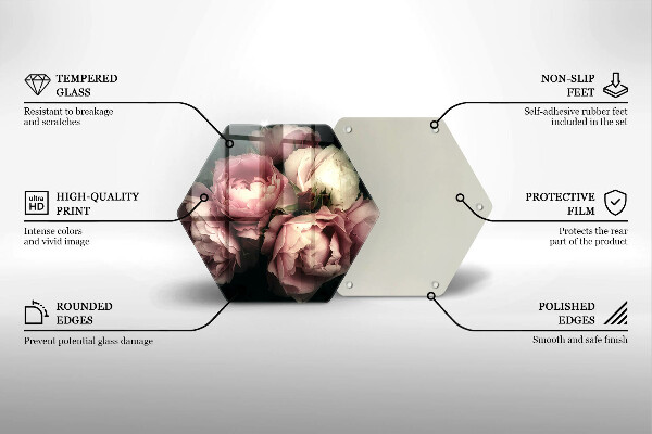 Üveg vágódeszka Bazsarózsa virágok