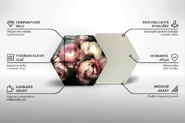 Üveg vágódeszka Bazsarózsa virágok