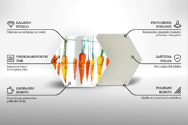 Üveg vágódeszka Sárgarépa illusztráció