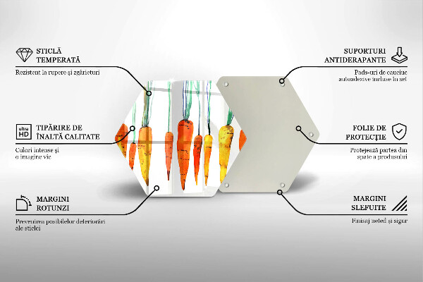 Üveg vágódeszka Sárgarépa illusztráció