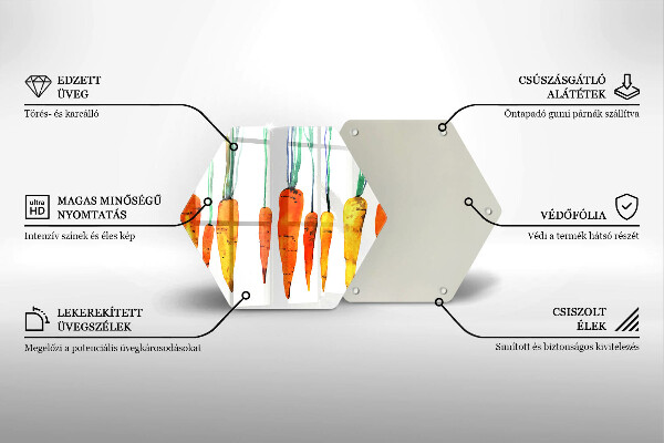 Üveg vágódeszka Sárgarépa illusztráció