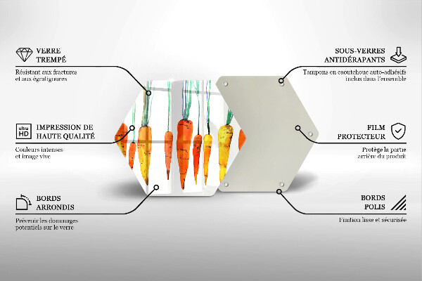 Üveg vágódeszka Sárgarépa illusztráció