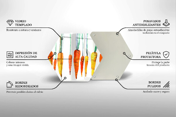 Üveg vágódeszka Sárgarépa illusztráció