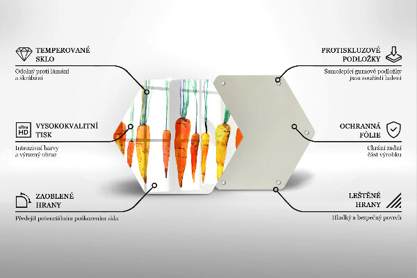 Üveg vágódeszka Sárgarépa illusztráció