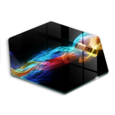 Üveg vágódeszka Színes füst