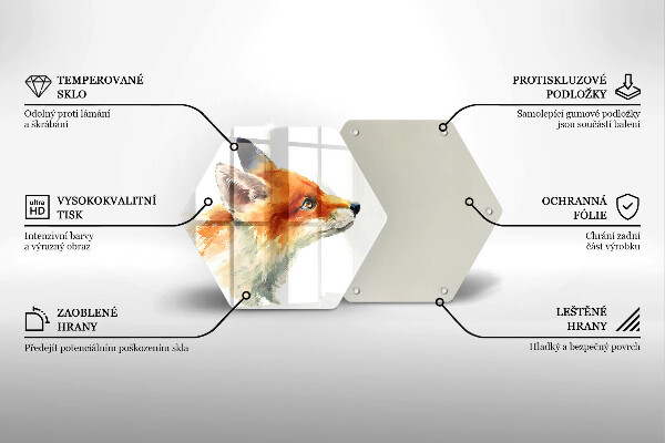 Üveg vágódeszka Festett róka