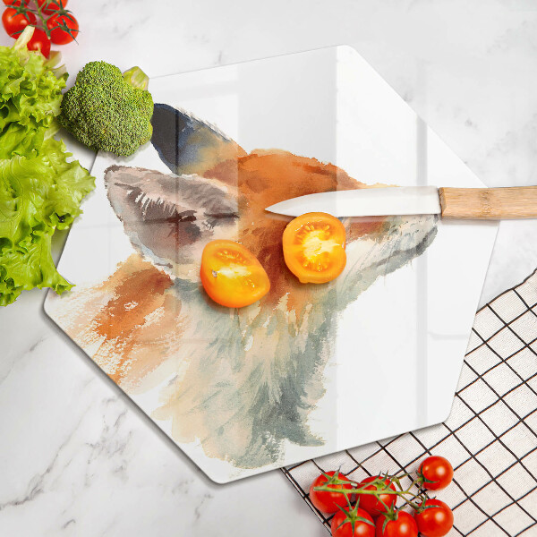 Üveg vágódeszka Festett róka