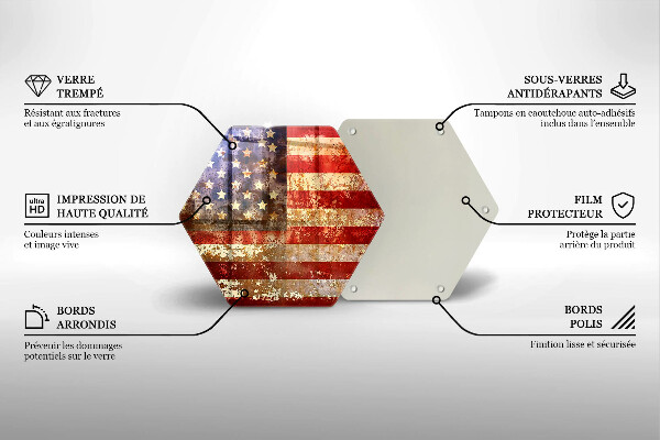 Üveg vágódeszka USA Amerika zászló