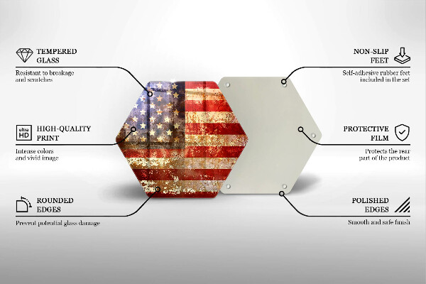 Üveg vágódeszka USA Amerika zászló