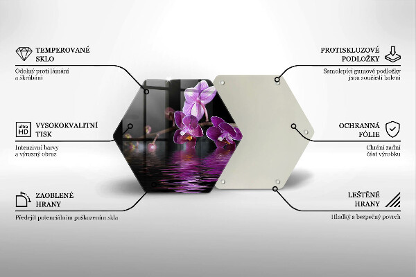 Üveg vágódeszka Orchidea zen víz