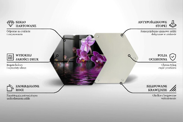 Üveg vágódeszka Orchidea zen víz