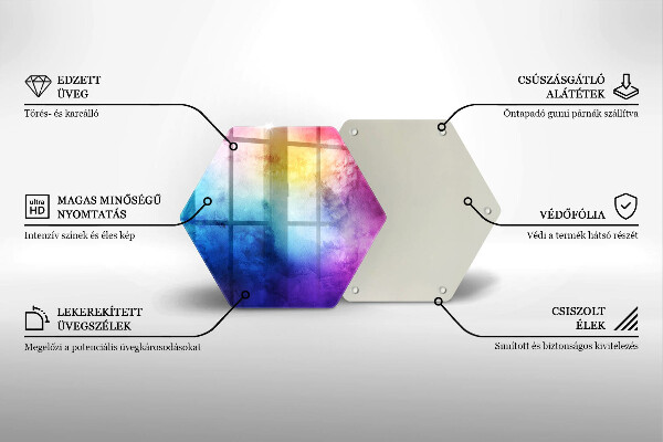Üveg vágódeszka Szivárvány akvarell fröccsenések