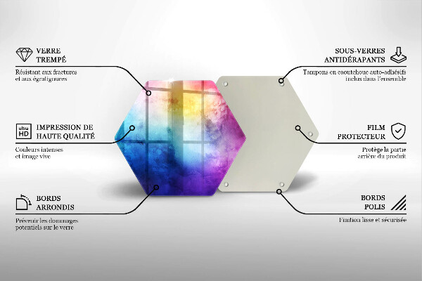 Üveg vágódeszka Szivárvány akvarell fröccsenések