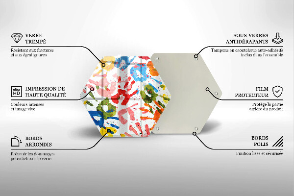 Üveg vágódeszka Gyermek kezek nyomai