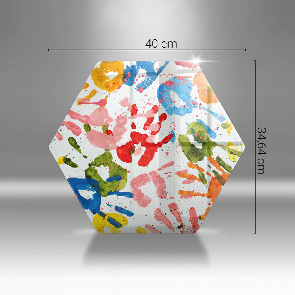 Üveg vágódeszka Gyermek kezek nyomai