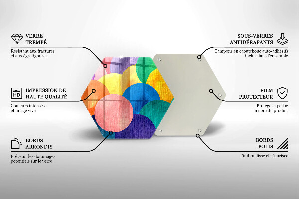 Üveg vágódeszka Színes körök