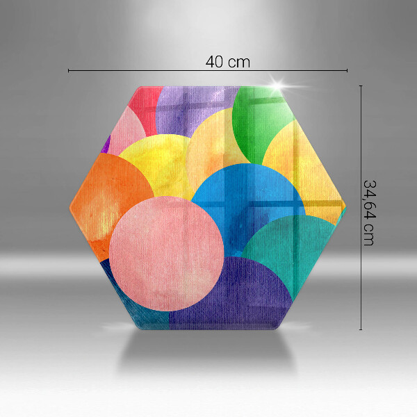 Üveg vágódeszka Színes körök