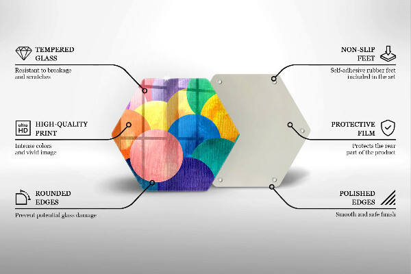 Üveg vágódeszka Színes körök
