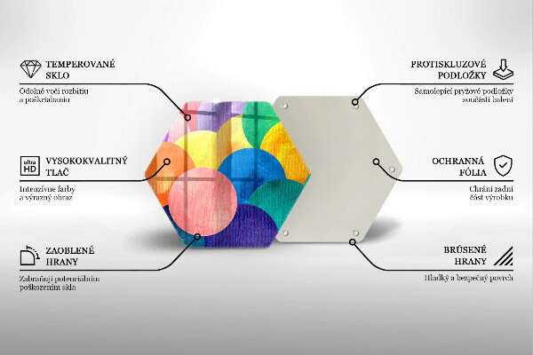 Üveg vágódeszka Színes körök