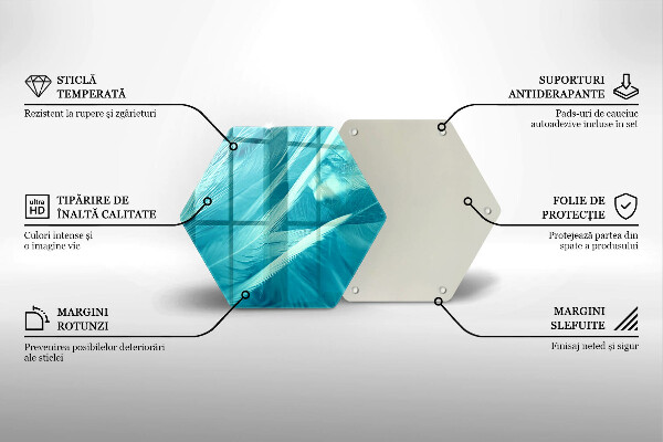 Üveg vágódeszka Finom tollak