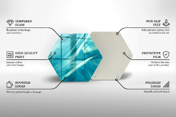 Üveg vágódeszka Finom tollak