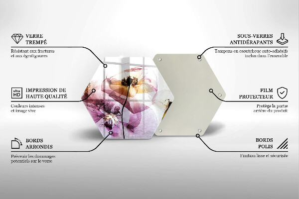 Üveg vágódeszka Finom virágok