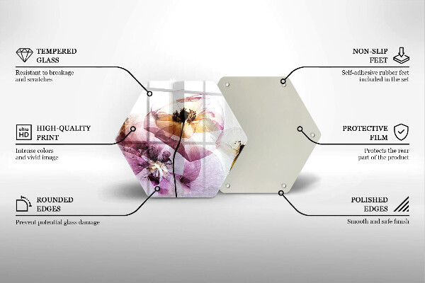 Üveg vágódeszka Finom virágok