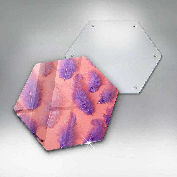 Üveg vágódeszka Bolyhos tollak