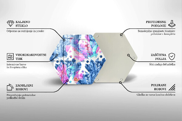 Üveg vágódeszka Tollak boho illusztráció