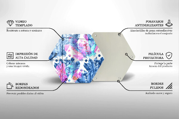 Üveg vágódeszka Tollak boho illusztráció