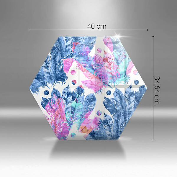 Üveg vágódeszka Tollak boho illusztráció