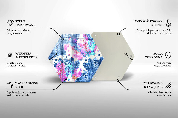 Üveg vágódeszka Tollak boho illusztráció