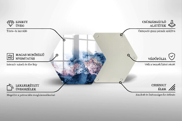 Üveg vágódeszka Absztrakt festett hegyek