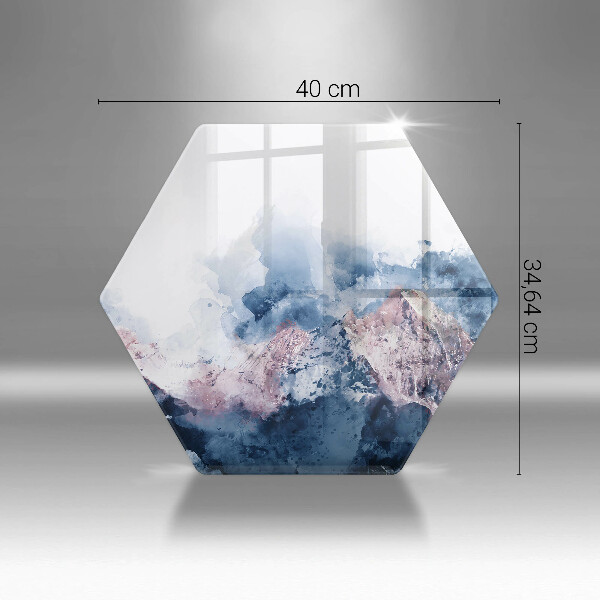 Üveg vágódeszka Absztrakt festett hegyek