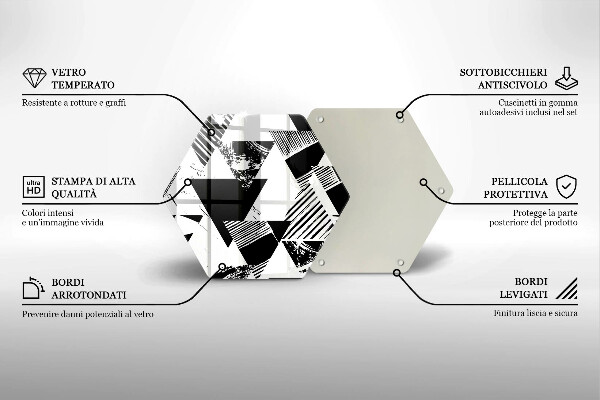 Üveg vágódeszka Geometriai háromszögek