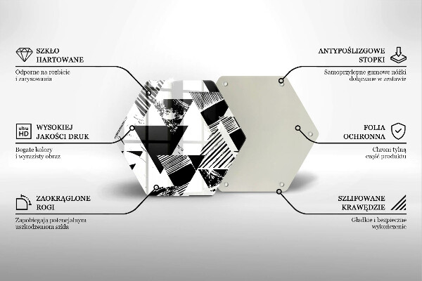 Üveg vágódeszka Geometriai háromszögek